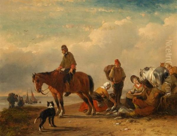 Rijke Vangst Oil Painting by Joseph Jodocus Moerenhout