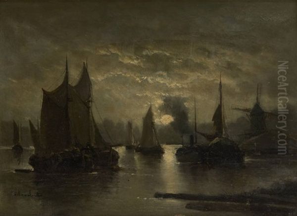 Le Calme Oil Painting by Joseph Jodocus Moerenhout