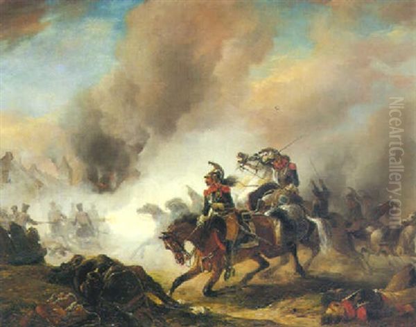 Episode From The Franco-prussian War Oil Painting by Joseph Jodocus Moerenhout