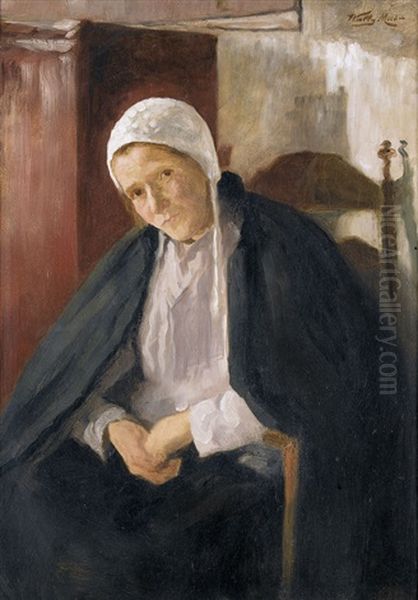 Sitzende Frau In Interieur Oil Painting by Wally (Walburga Wilhelmina) Moes