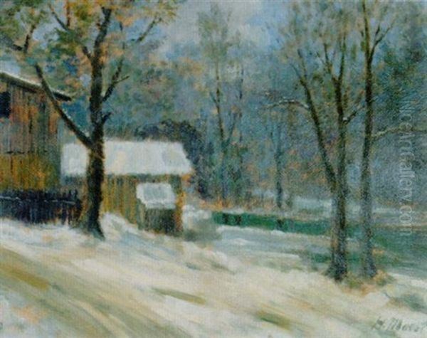 Parklandschaft Im Winter Oil Painting by Hermann Moest