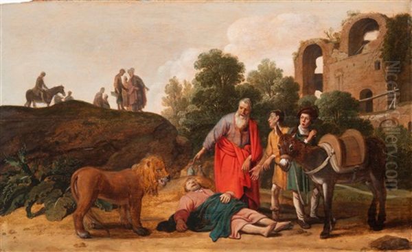 The Death Of The Disobedient Prophet (i Kings, Xiii: 24) Oil Painting by Claes Cornelisz Moeyaert