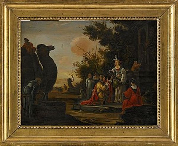 Rebecca Vid Brunnen Oil Painting by Claes Cornelisz Moeyaert