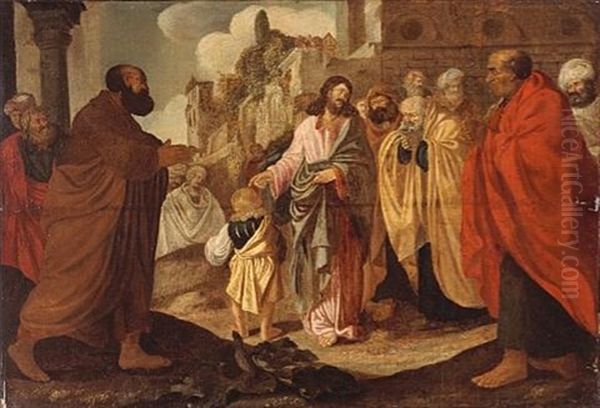 Jesus Outside The Walls Of Jerusalem Oil Painting by Claes Cornelisz Moeyaert