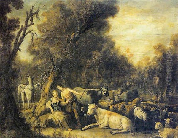 Granida Et Daifilo Oil Painting by Claes Cornelisz Moeyaert