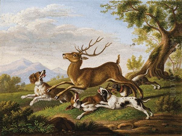 Chasse Au Cerf Oil Painting by Domenico Moglia