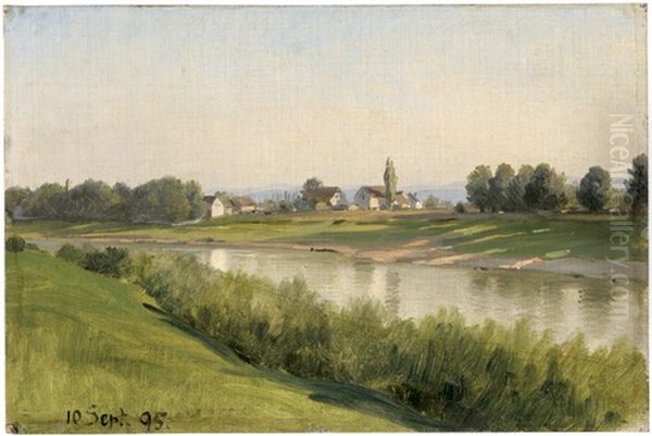 An Der Elbe Sudlich Von Dresden Oil Painting by Viktor Paul Mohn