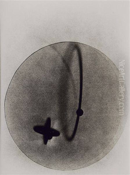 Photogram, Positiv Oil Painting by Laszlo Moholy-Nagy