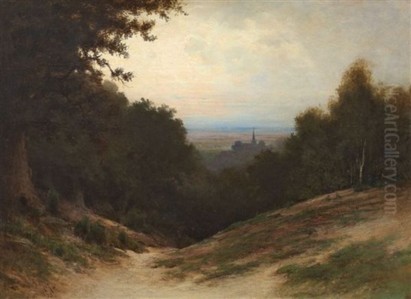 Abendliche Landschaft Mit Blick Auf Eine Kirche Oil Painting by Johann Georg Mohr