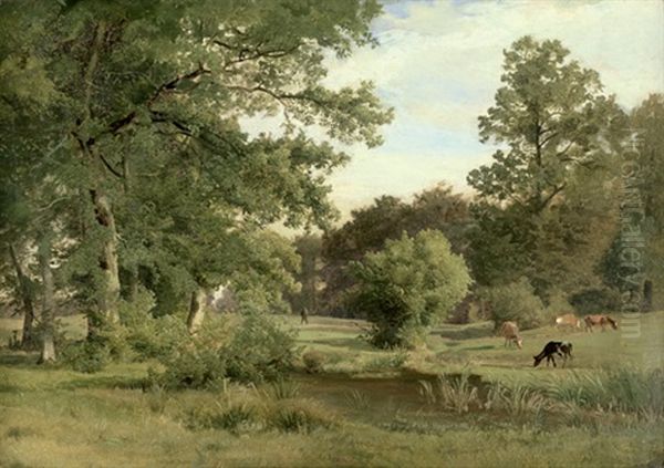 Idyllische Ansicht Des Gartens Von Schloss Dragsholm Im Sommer Oil Painting by Johann Georg Paul Mohr