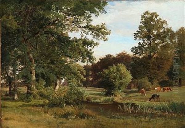 View From Dragsholm Park Oil Painting by Johann Georg Paul Mohr