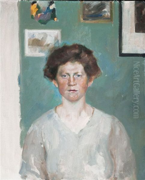 Portrait Of Lola Fischel Oil Painting by Alfred Mohrbutter