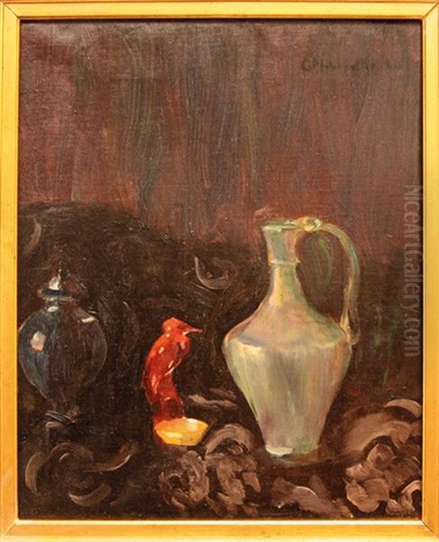 Stillleben Mit Vase Oil Painting by Alfred Mohrbutter