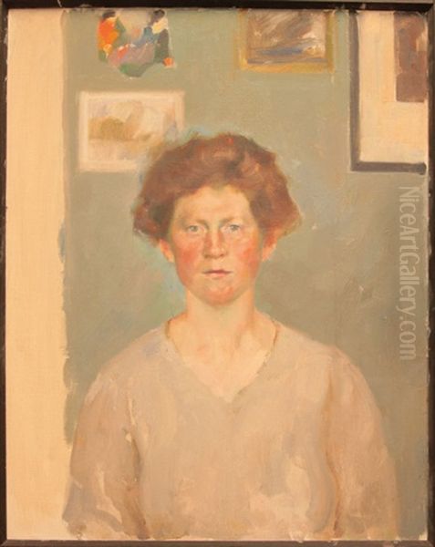 Portrait Einer Jungen Frau Oil Painting by Alfred Mohrbutter