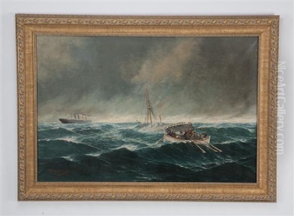 Rescue At Sea Oil Painting by John Henry Mohrmann