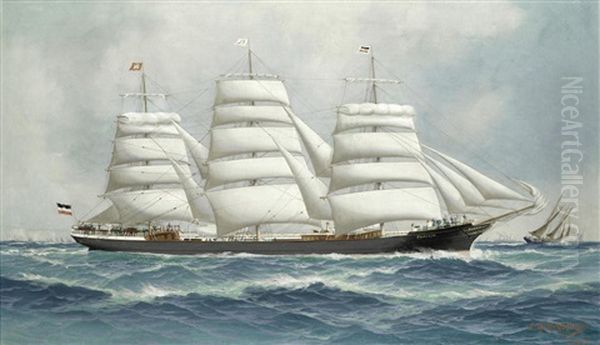 The Parchim Off The Coast Oil Painting by John Henry Mohrmann