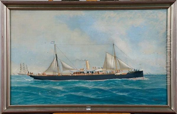 Portrait Du Bateau Hainaut Oil Painting by John Henry Mohrmann