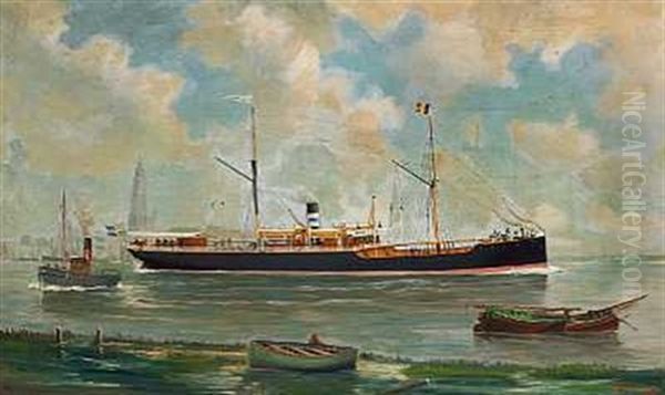 Den Svenske Damper "james J. Dickson" Oil Painting by John Henry Mohrmann