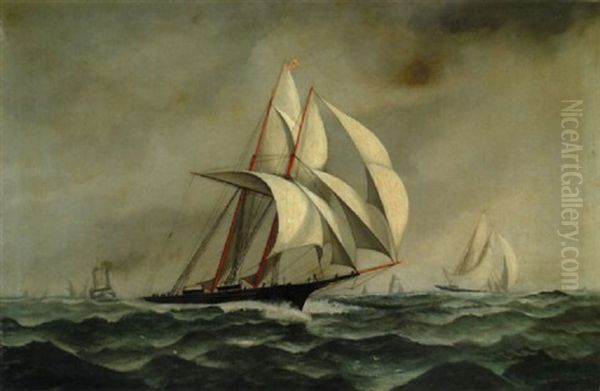 Cutter Before The Breeze Oil Painting by John Henry Mohrmann