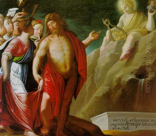 Hercule Conduisant Les Muses Vers Apollon Oil Painting by Isaac Moillon