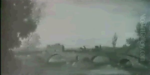 A View Of A Roman Bridge Over The Northern Dee Oil Painting by James Moir