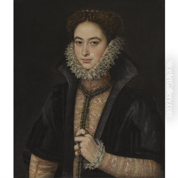 Portrait Of A Noblewoman (infanta Catalina Micaela Of Spain?) Oil Painting by Roland De Mois