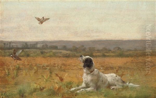 Watching The Pheasants Oil Painting by Marcel E. Moisand