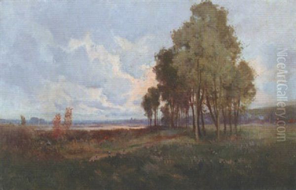 Les Arbres Au Bord D'etang Oil Painting by Maurice Moisset