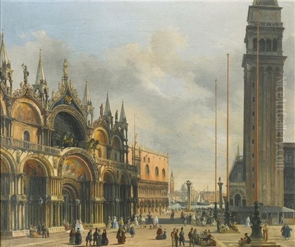 Saint Mark's Square, Venice Oil Painting by Federico Moja