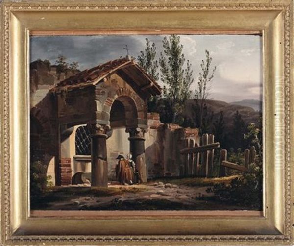 Paesaggio Con Figure Oil Painting by Federico Moja