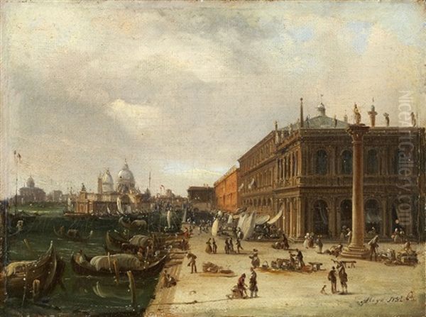 Die Piazzetta In Venedig Oil Painting by Federico Moja