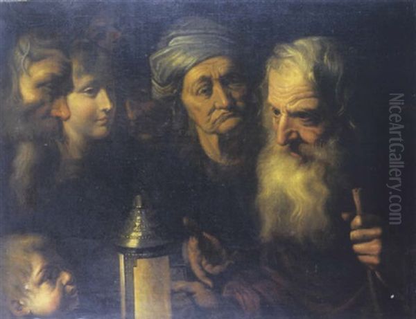 Diogene Avec Sa Lanterne, Cherchant Un Homme Honnete Oil Painting by Pieter van Mol