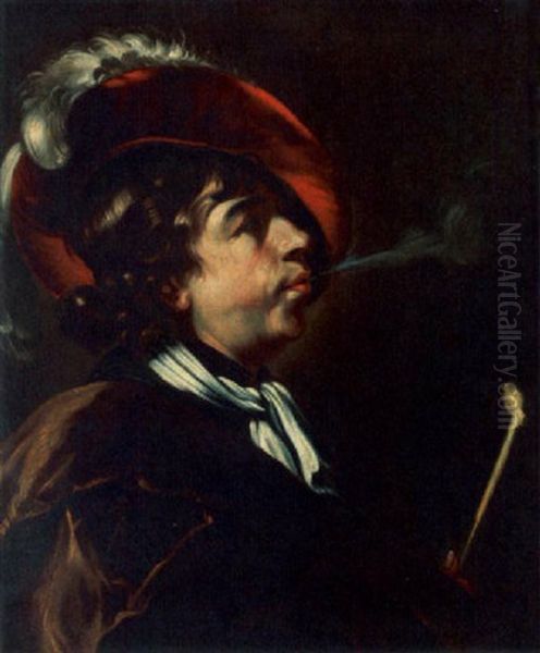 A Man Smoking A Pipe by Pieter van Mol