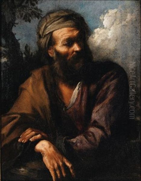 Portrait D'homme Au Turban Oil Painting by Pier Francesco Mola