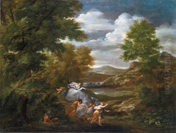 Landschaft Mit Der Fabel Von Alpheus Und Arethusa - Paesaggio Con La Favola Di Alfeo E Aretusa Oil Painting by Pier Francesco Mola