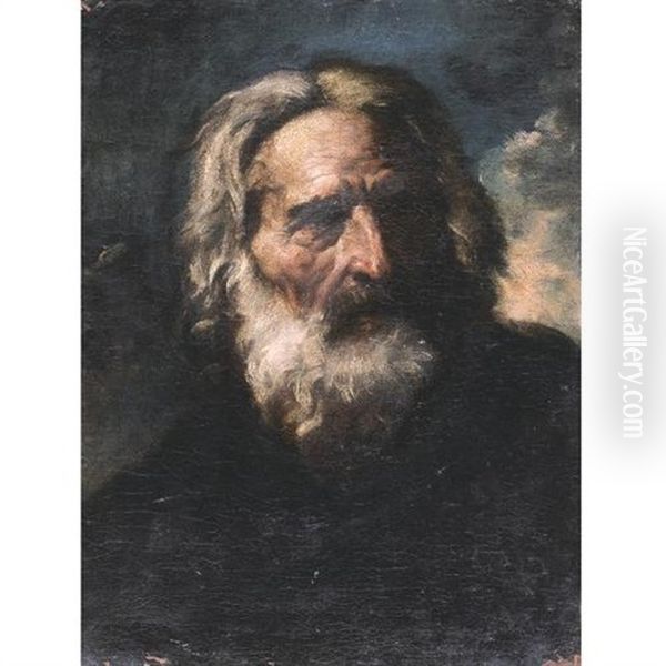 Portrait Of A Bearded Old Man Oil Painting by Pier Francesco Mola