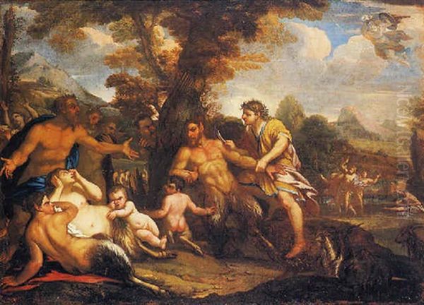 Apollo E Marsia Oil Painting by Pier Francesco Mola