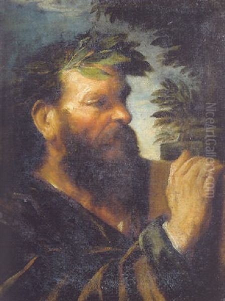 Head Of A Sage Oil Painting by Pier Francesco Mola