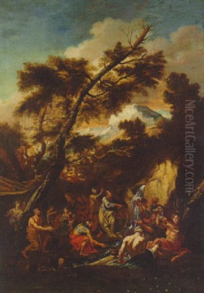 Moses Striking The Rock Oil Painting by Pier Francesco Mola