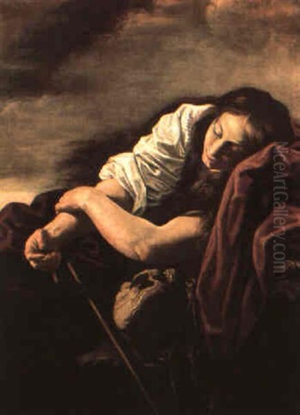 Maddalena Dormiente Oil Painting by Pier Francesco Mola