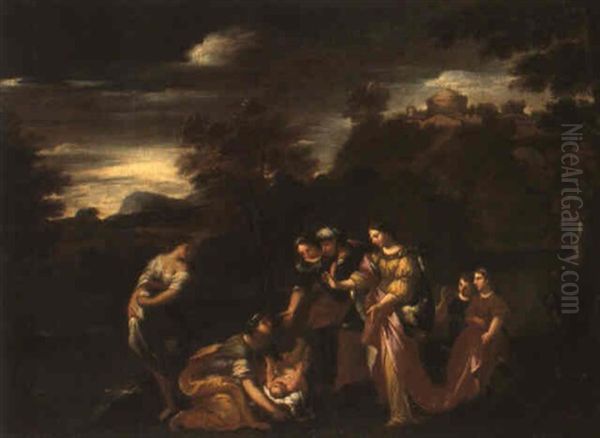 Die Auffindung Des Kleinen Moses Durch Die Tochter Des Pharao Oil Painting by Pier Francesco Mola