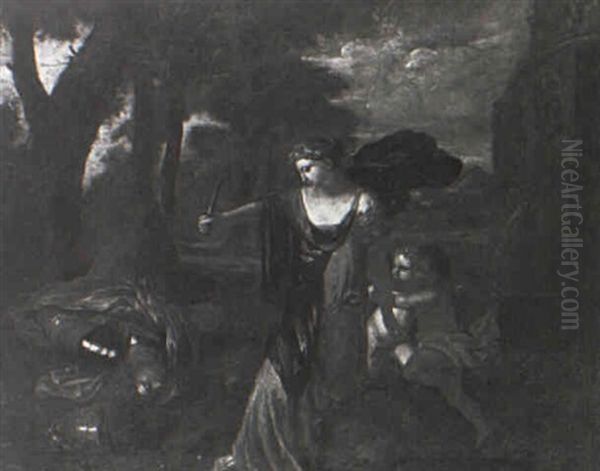 Erminia Prevented From Killing Tancred Oil Painting by Pier Francesco Mola