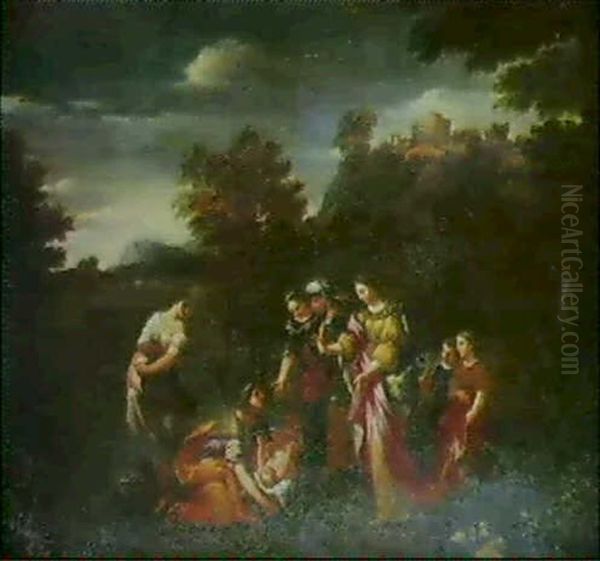 The Finding Of Moses Oil Painting by Pier Francesco Mola