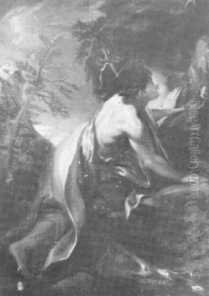 Saint John The Baptist                                      In The Wildernes Oil Painting by Pier Francesco Mola