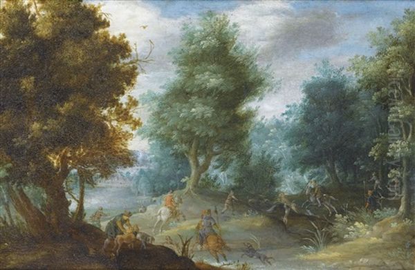 Chasse A Courre Oil Painting by Mattheus Molanus