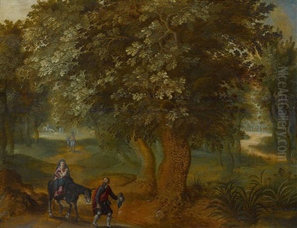 Waldlandschaft Mit Heiliger Familie Auf Der Flucht Nach Agypten Oil Painting by Mattheus Molanus