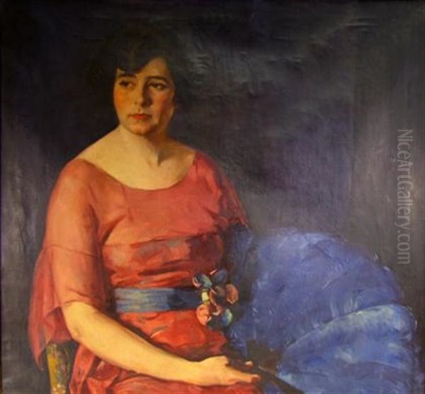 Portrait Of A Woman Oil Painting by Maurice Molarsky