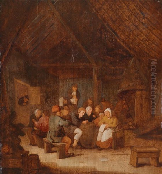 Wirtshausszene Mit Zahlreichen Personen Oil Painting by Bartholomeus Molenaer