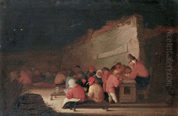 Village School Oil Painting by Bartholomeus Molenaer