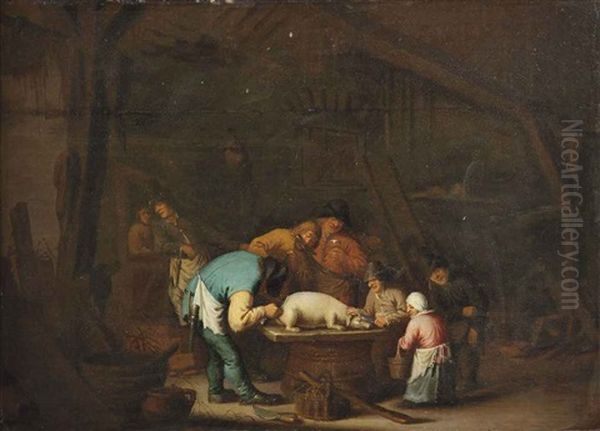 Veel Geschreeuw, Maar Weinig Wol; Great Cry And Little Wool Oil Painting by Bartholomeus Molenaer